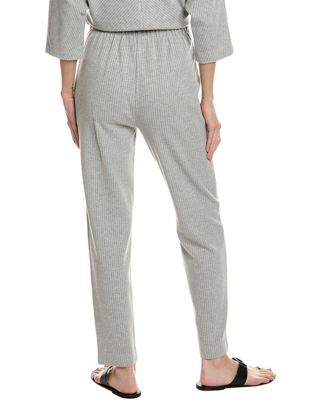 St. John Gray Soft Pinstripe Pant