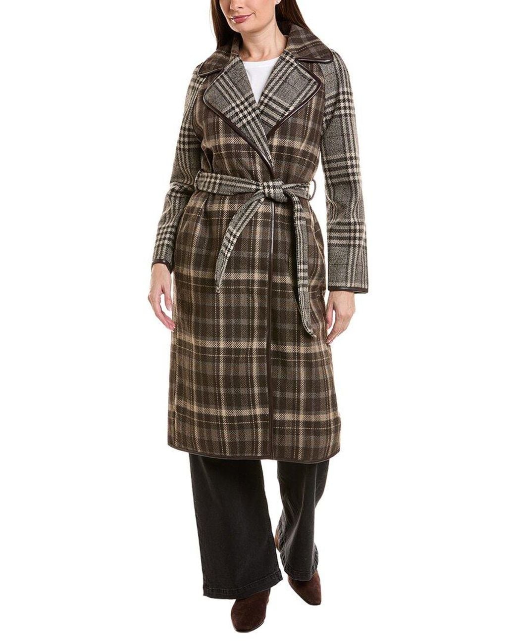 Scotch & Soda Brown Mixed Plaid Coat