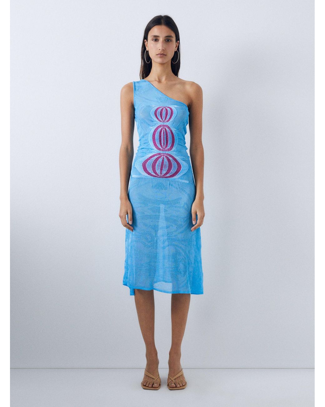 GIMAGUAS Ete One Shoulder Dress in Blue | Lyst