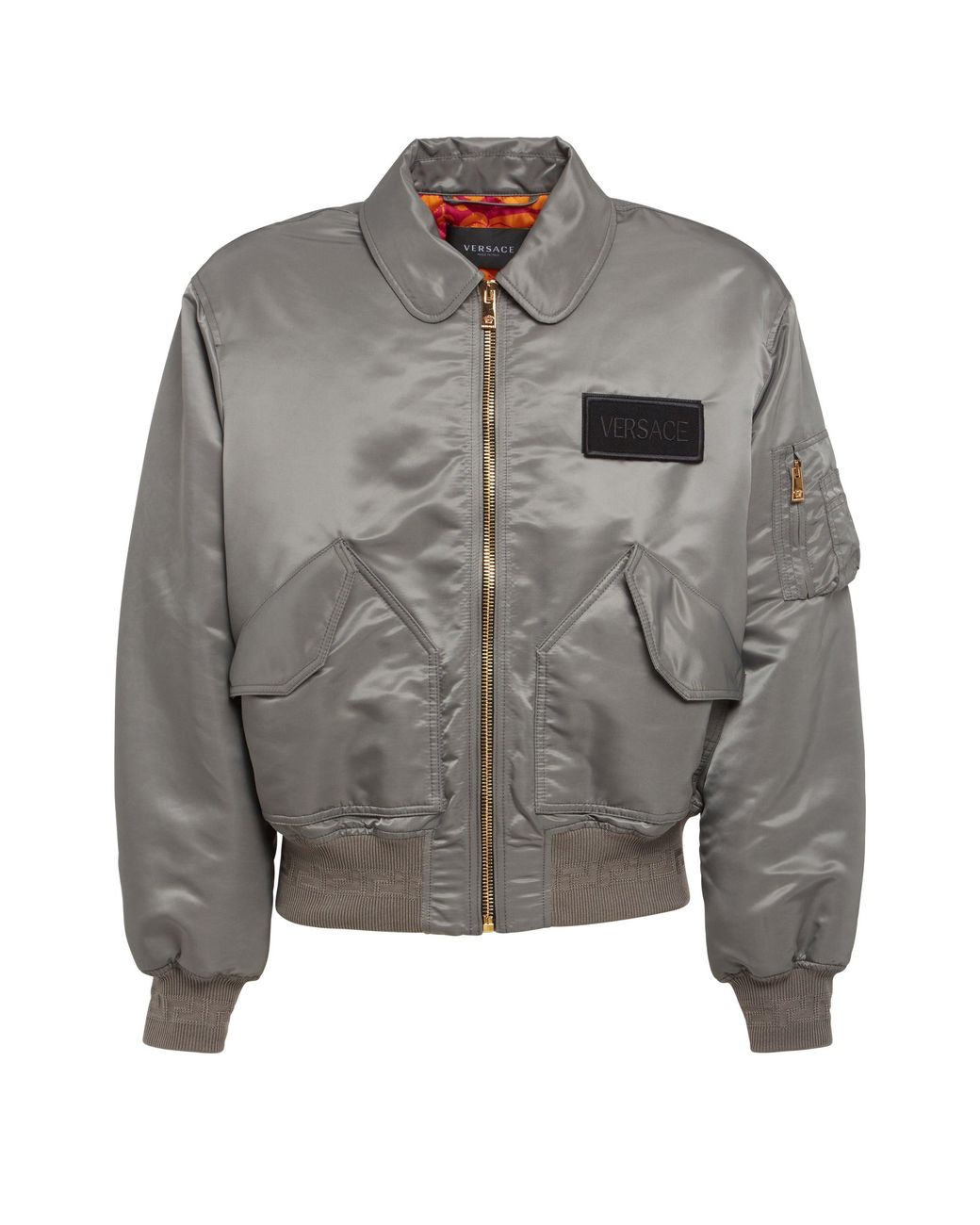 Versace Giacca A Bomber In Nylon Grigia in Gray for Men | Lyst