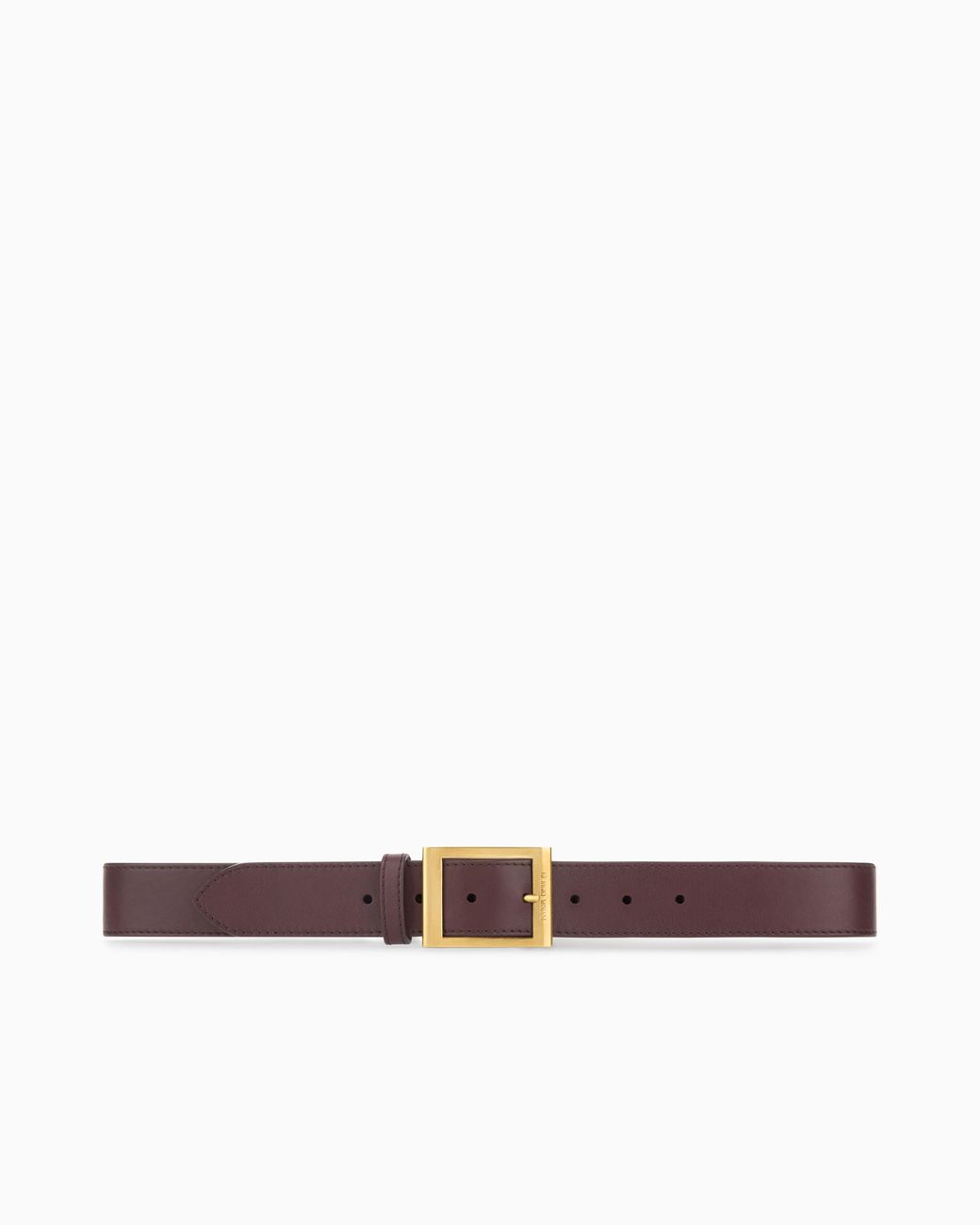 Giorgio Armani White Adjustable Smooth Leather Belt With Prong Buckle