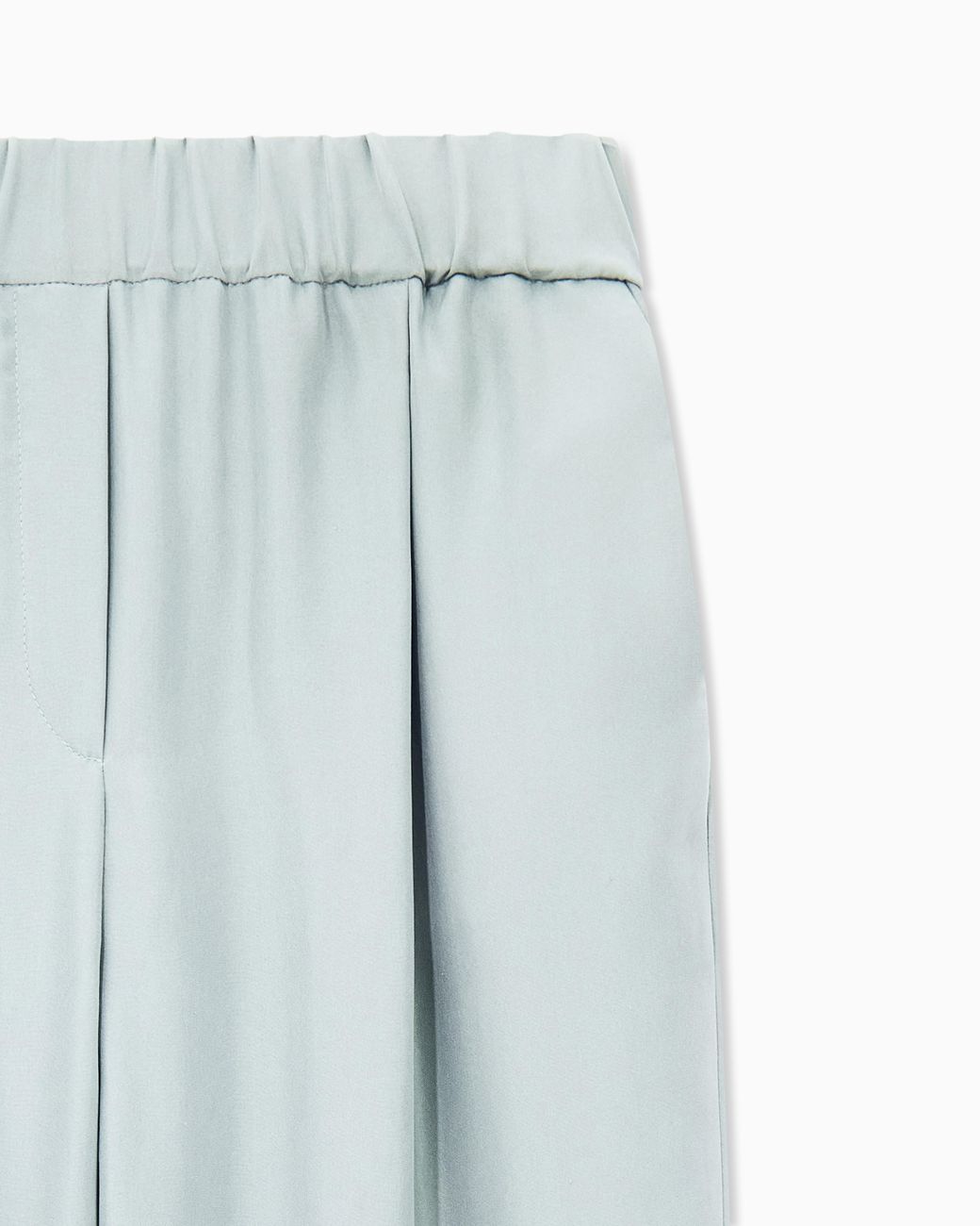 Giorgio Armani Blue Trousers Regular Fit Washed Silk With Elasticated Hem