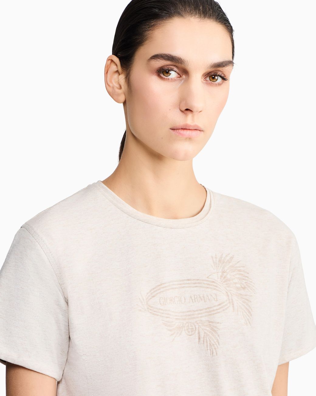Giorgio Armani White Cotton-Blend Jersey Crew-Neck T-Shirt Denim Collection