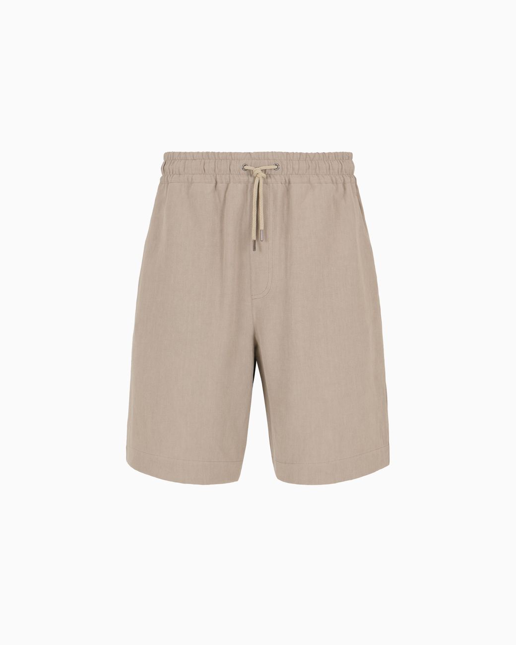 Giorgio Armani Natural Linen Canvas Flat-Front Bermuda Shorts for men