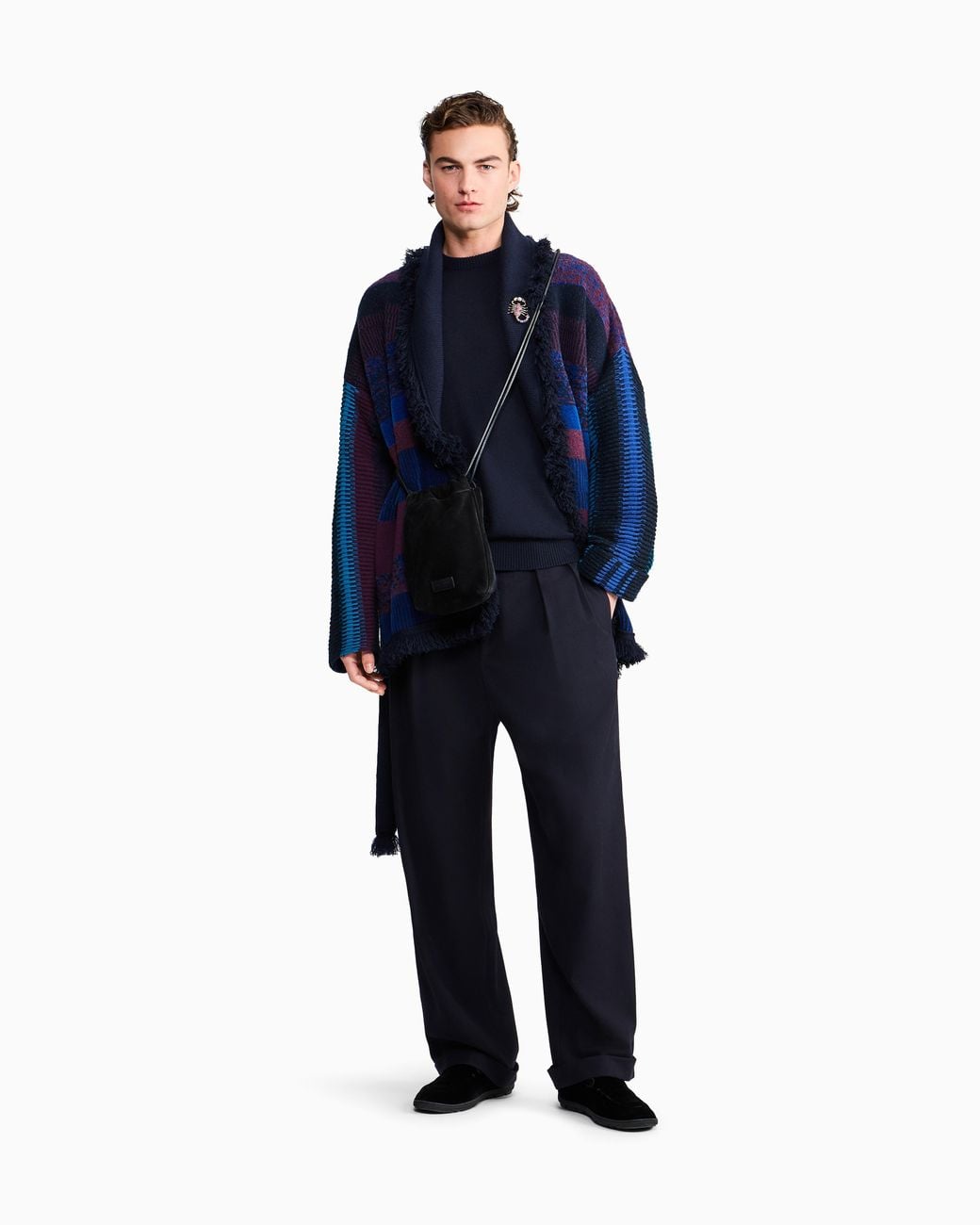Giorgio Armani Blue For Alanui Cashmere And Silk Crew-Neck Jumper for men