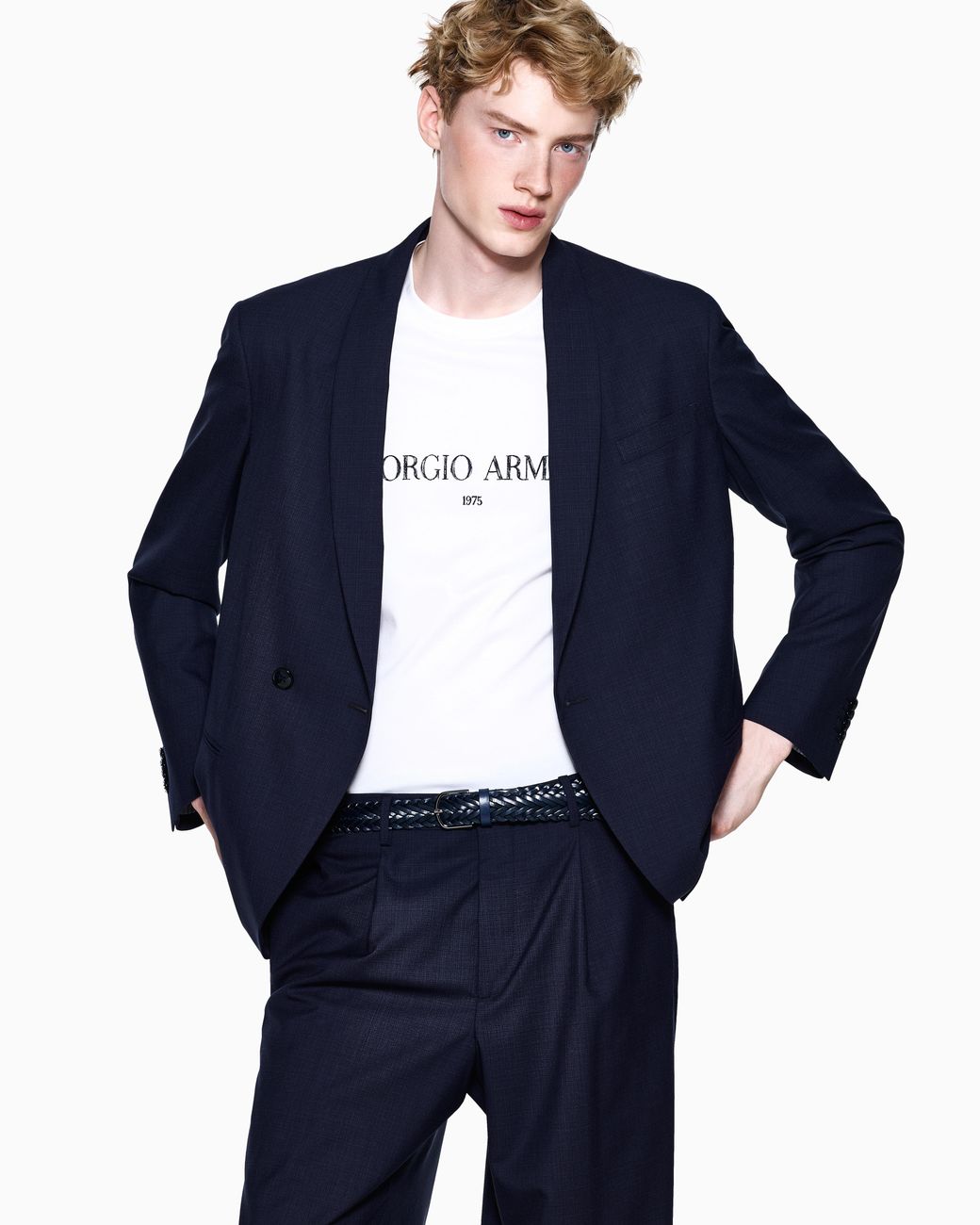 Giorgio Armani White Cotton Interlock-Jersey T-Shirt for men
