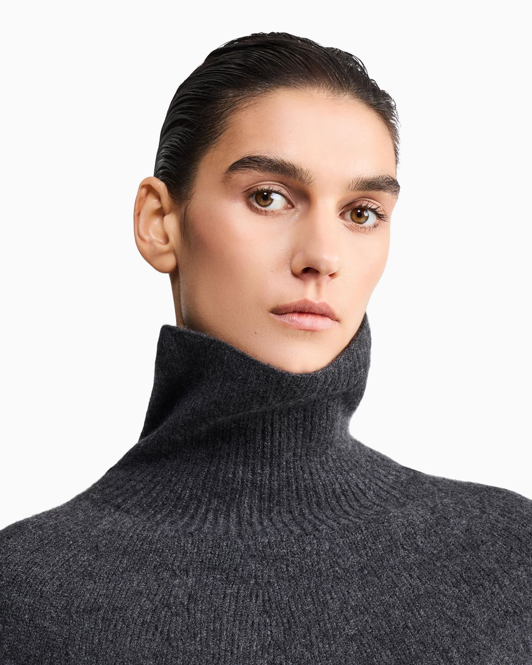 Giorgio Armani Blue Oversized Turtleneck Sweater