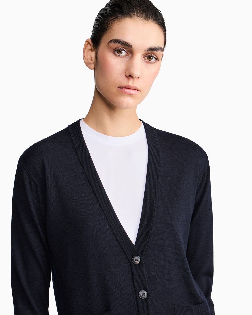 Giorgio Armani Blue Pure Cashmere Long Cardigan