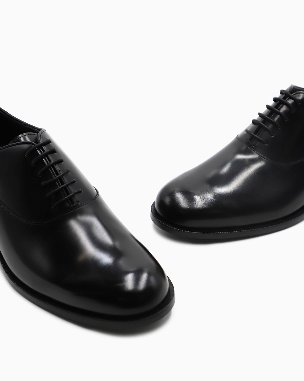 Giorgio Armani Black Leather Derby Shoes for men