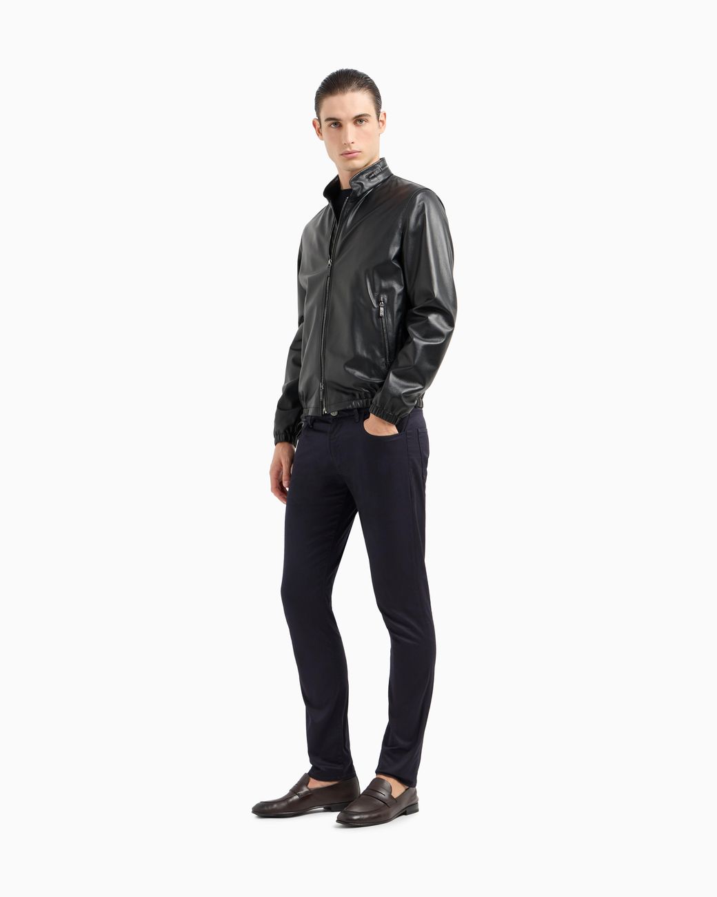Giorgio Armani Blue Stretch-Cotton, Five-Pocket Trousers for men