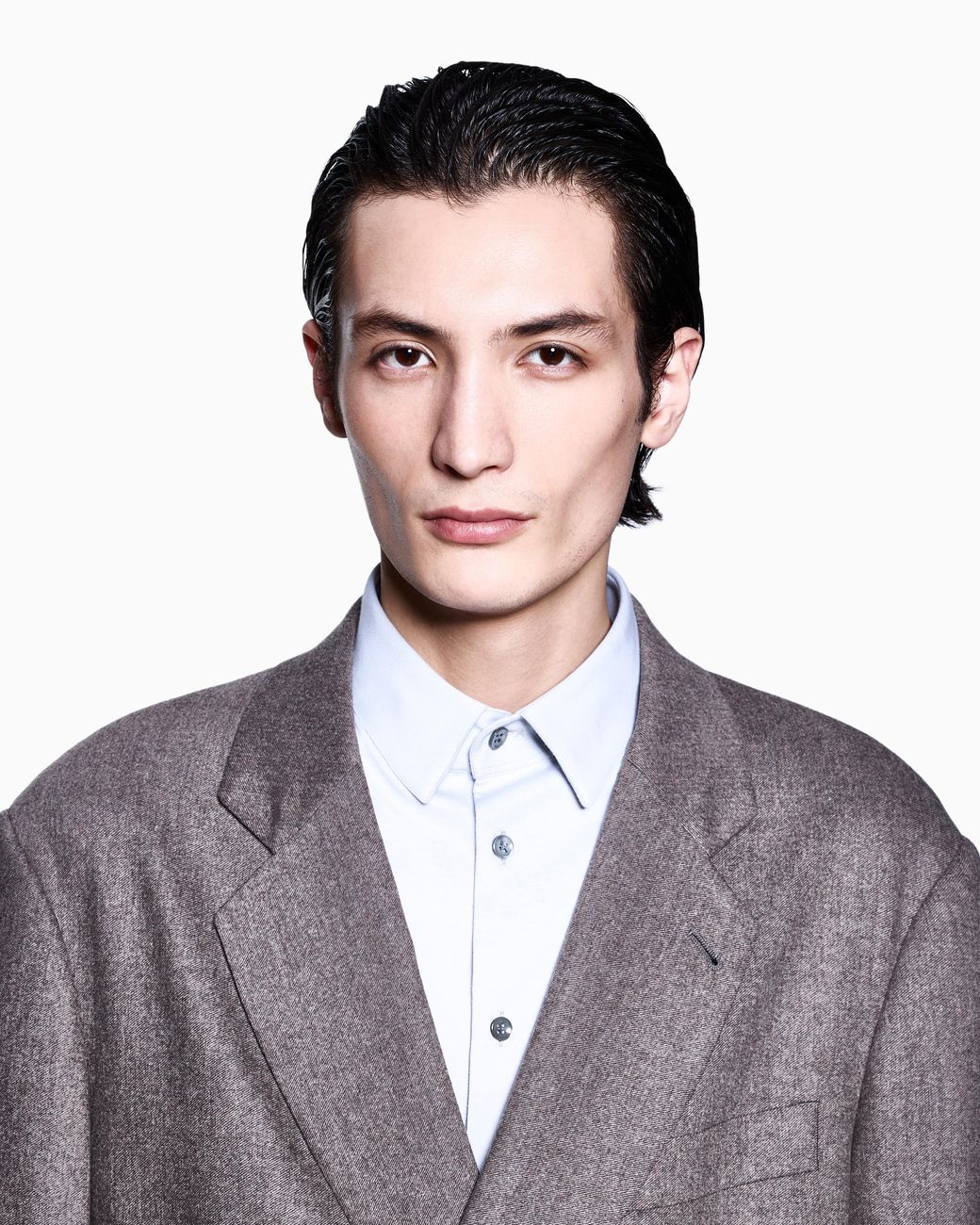 Giorgio Armani Blue Classic Stretch Button-Down for men