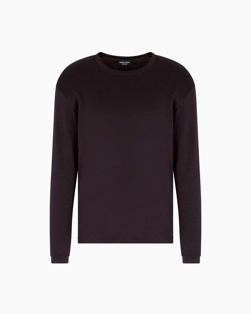 Giorgio Armani Blue Long-Sleeved, Pure Cashmere Interlock Jumper for men