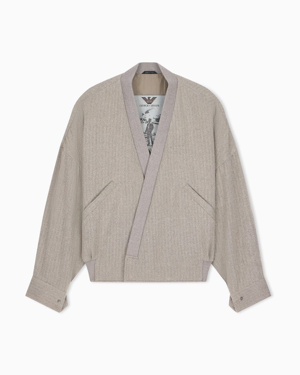 Giorgio Armani Gray Cashmere-Blend Knit-Effect Blouson X Kith for men