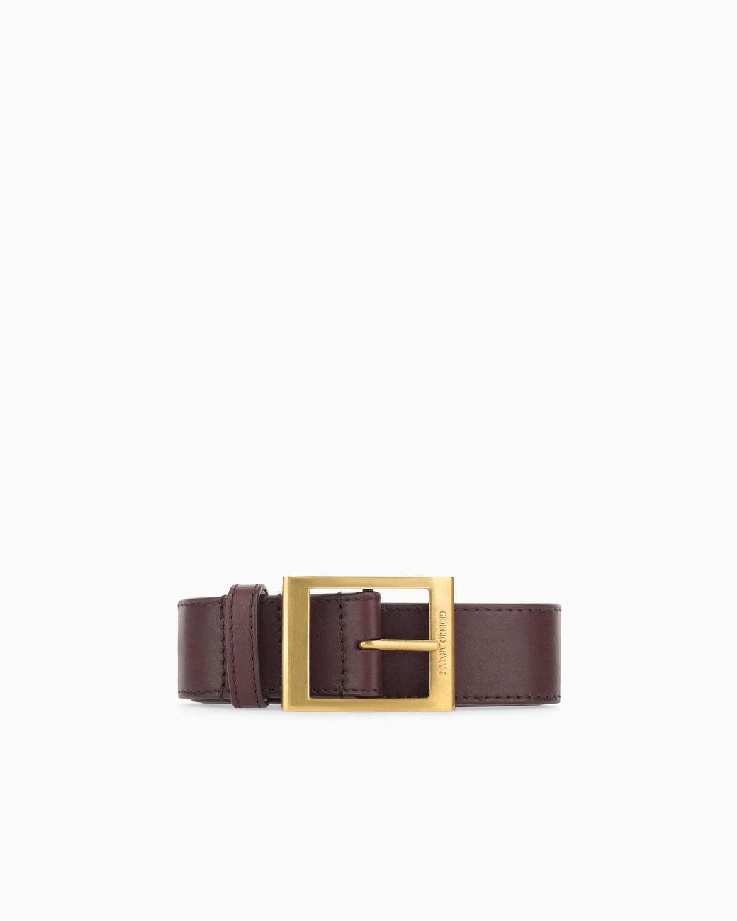Giorgio Armani White Adjustable Smooth Leather Belt With Prong Buckle
