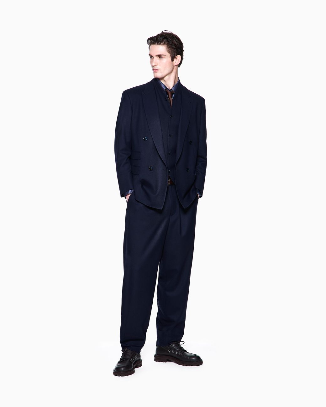 Giorgio Armani Blue Suit Oversized Fit for men