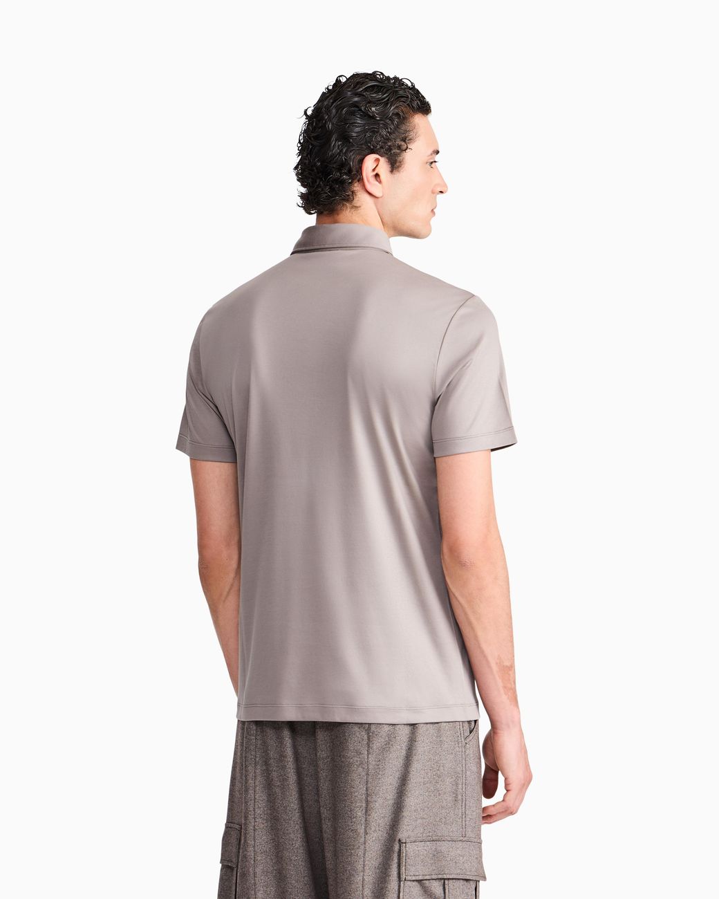Giorgio Armani Gray Interlock Polo for men
