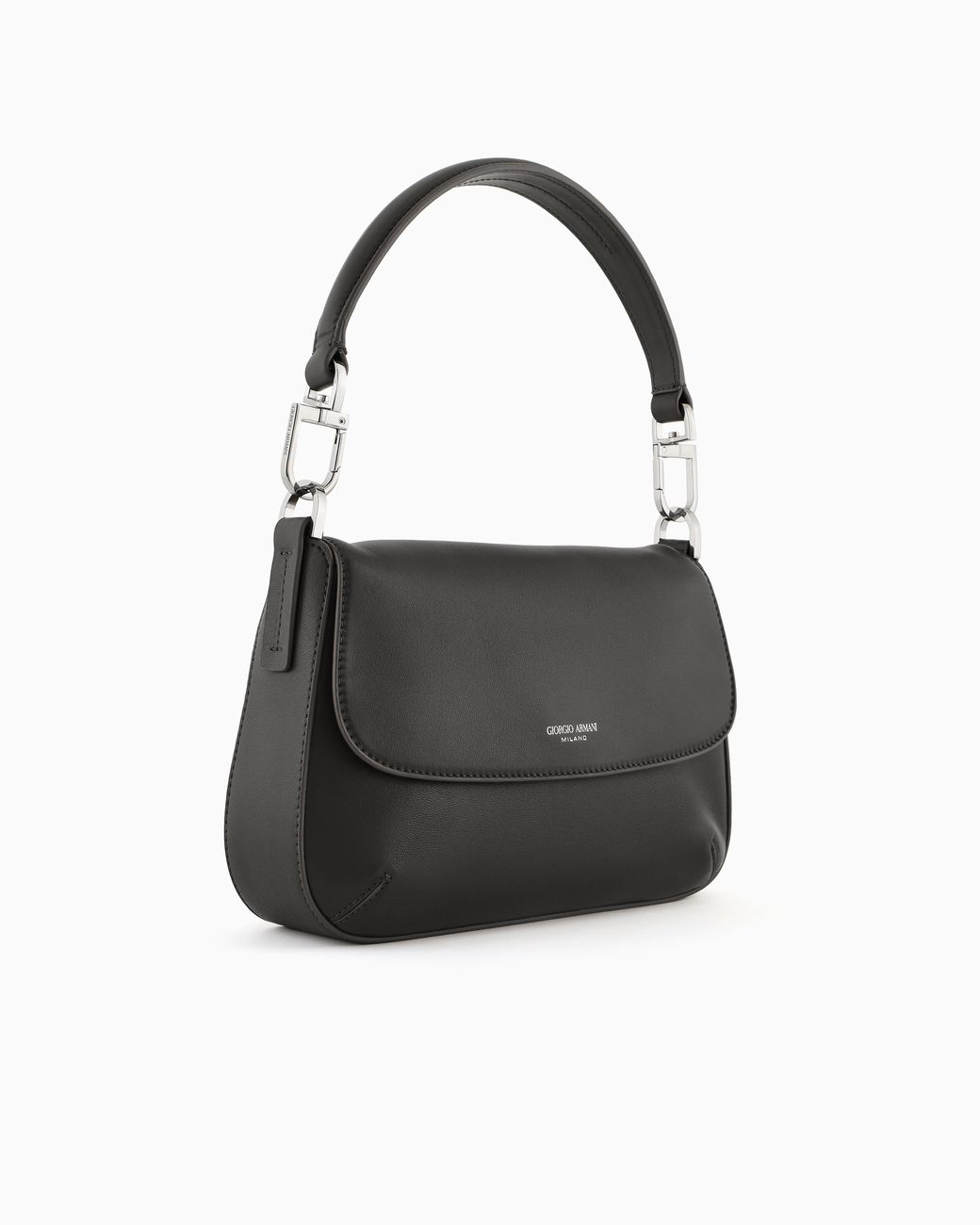 Giorgio Armani Black Small La Prima Soft Nappa Leather Handbag for men