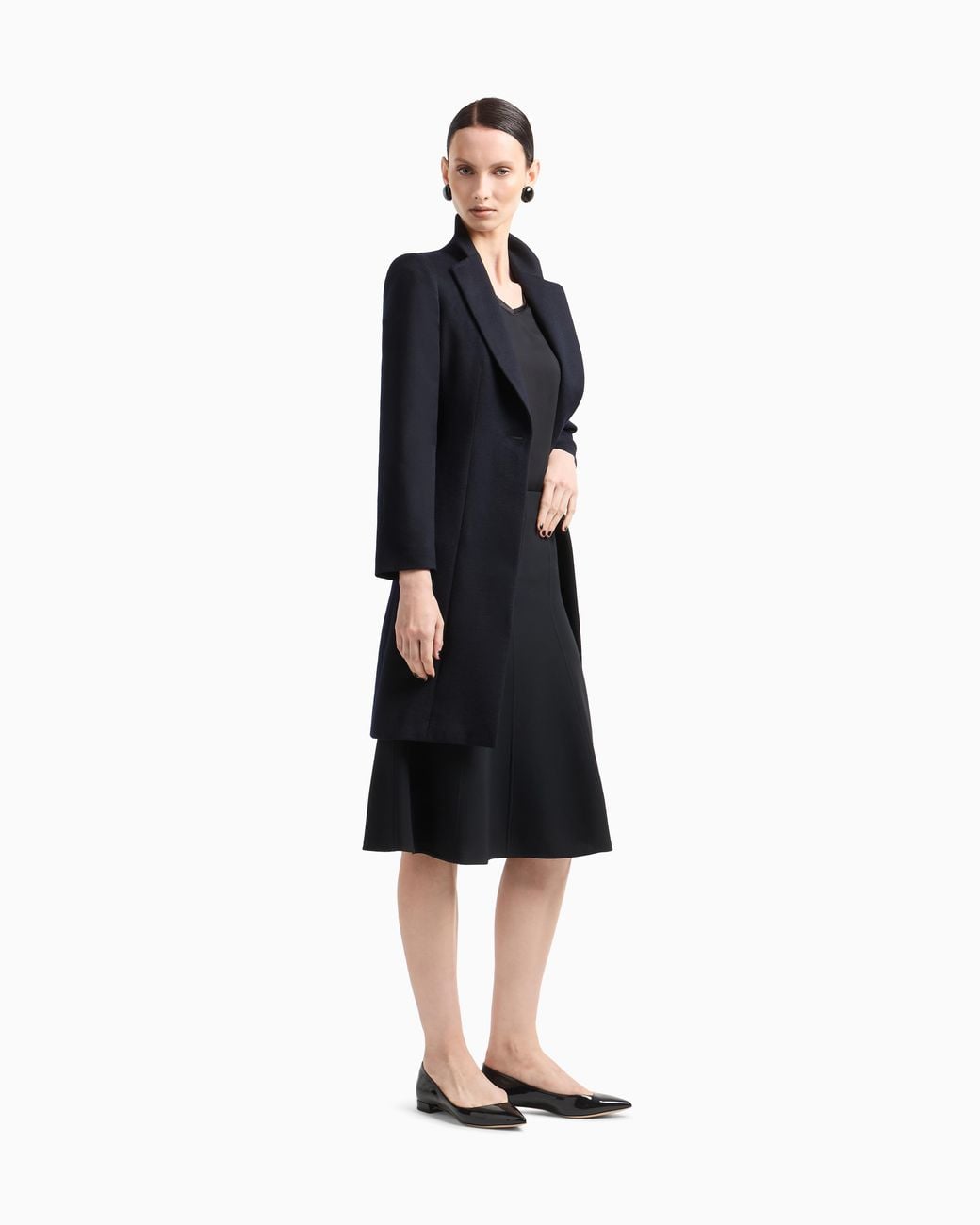 Giorgio Armani Blue Pure Cashmere Single-Breasted Coat
