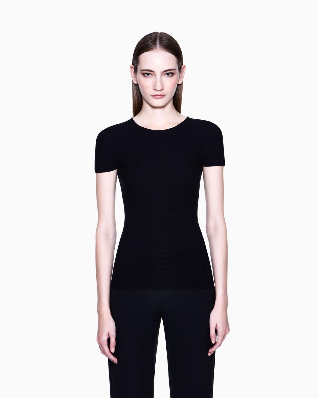 Giorgio Armani Black Crew Neck Jumper