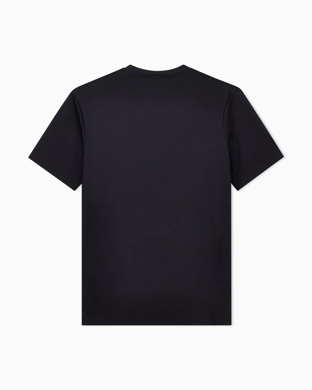 Giorgio Armani Black Short-Sleeve Cotton Interlock T-Shirt With Logo for men
