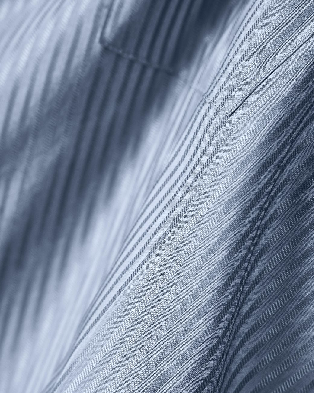 Giorgio Armani Blue Striped Cotton And Silk Shirt With Chest Pocket for men
