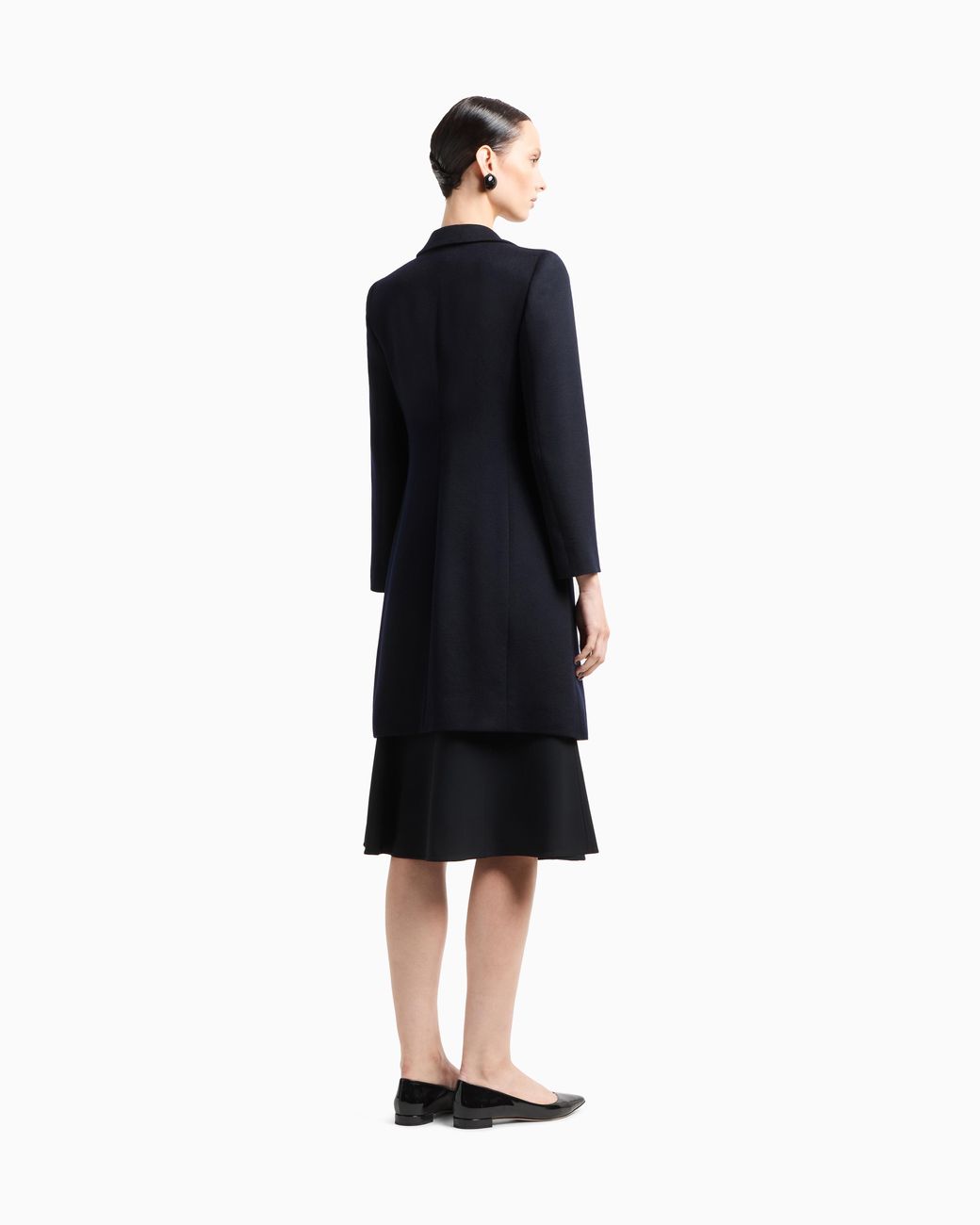 Giorgio Armani Blue Pure Cashmere Single-Breasted Coat