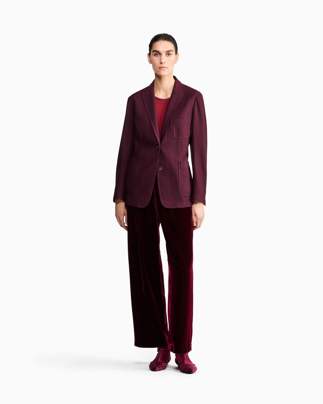 Giorgio Armani Purple Single-Breasted Jacket