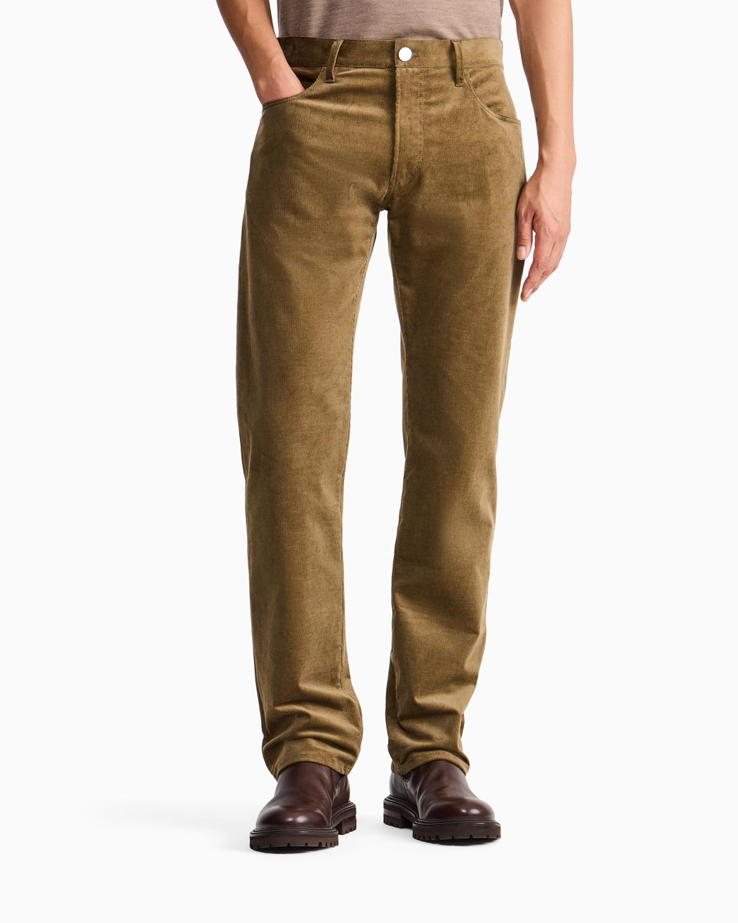Giorgio Armani Green Five-Pocket Corduroy Trousers for men