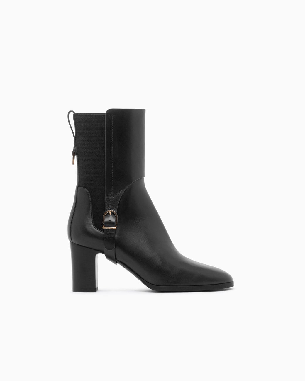 Giorgio Armani Black Boot With Rubber Details And Leather Sole
