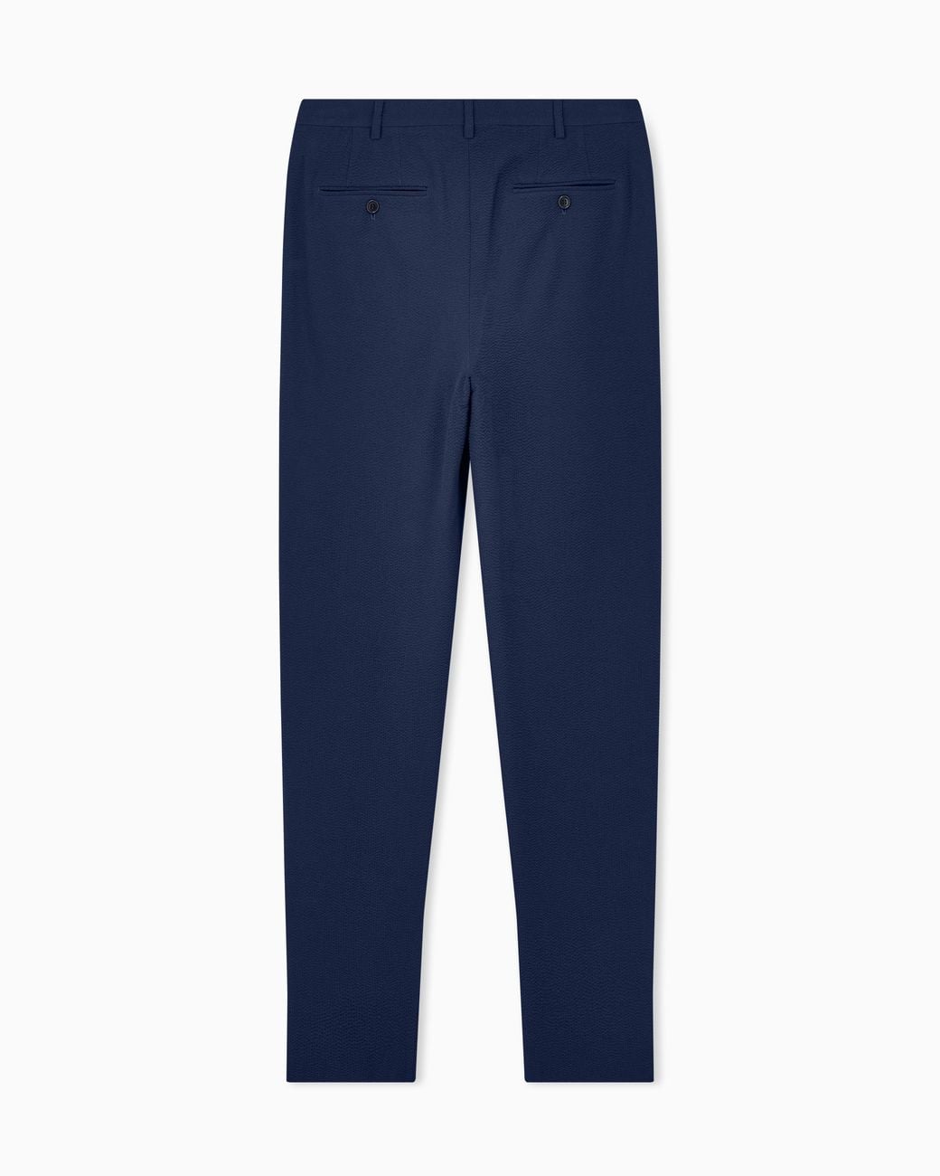 Giorgio Armani Blue Wool Seersucker Double-Pleat Trousers for men