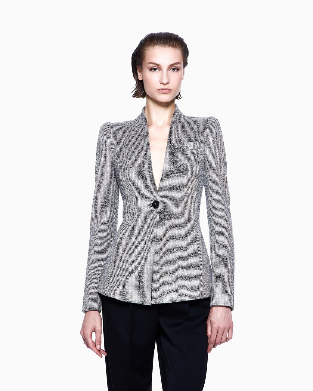 Giorgio Armani Gray Single-Breasted Jacket