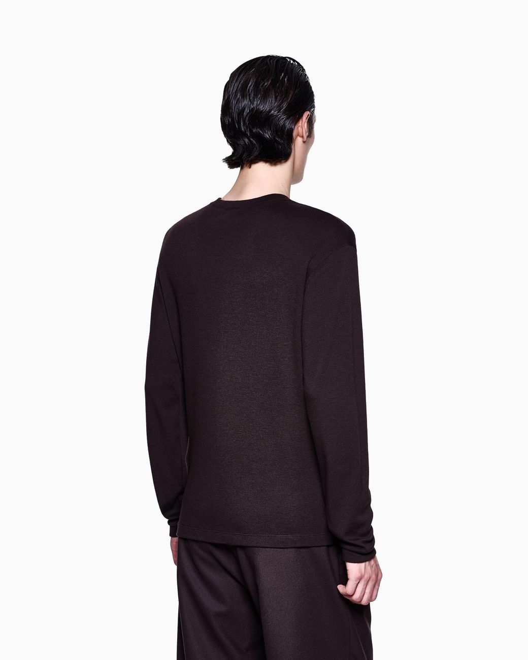 Giorgio Armani Blue Long-Sleeved, Pure Cashmere Interlock Jumper for men