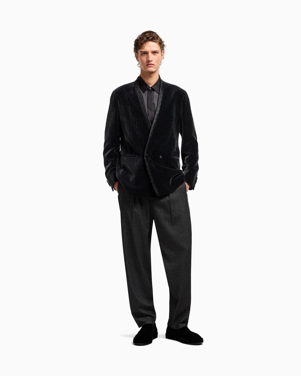 Giorgio Armani Black Giorgio's Double-Breasted Tuxedo Jacket for men
