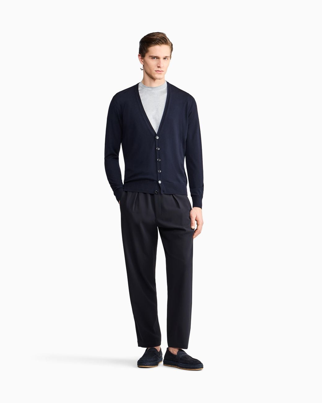 Giorgio Armani Blue Button Cardigan for men