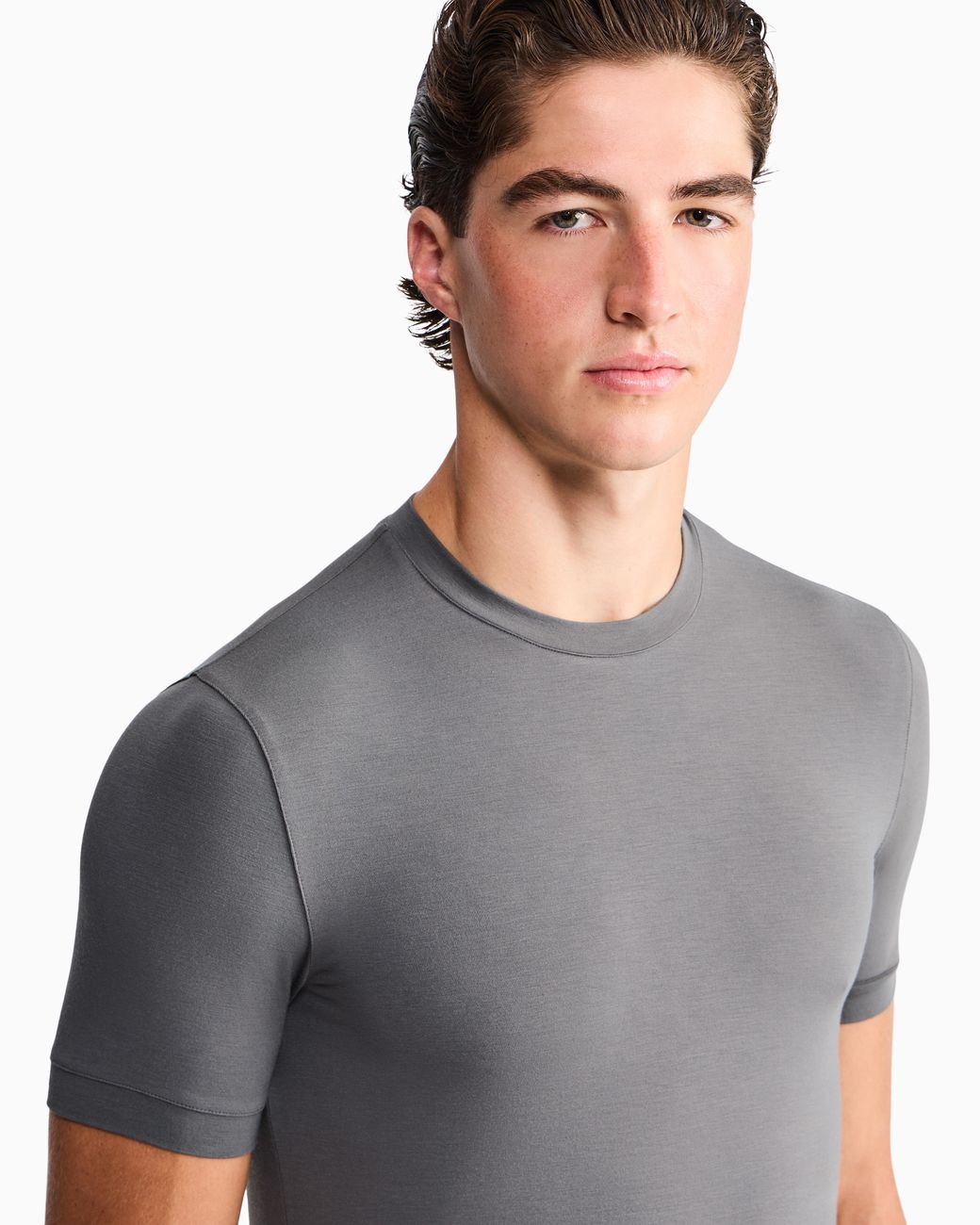 Giorgio Armani Gray Crew-Neck T-Shirt for men