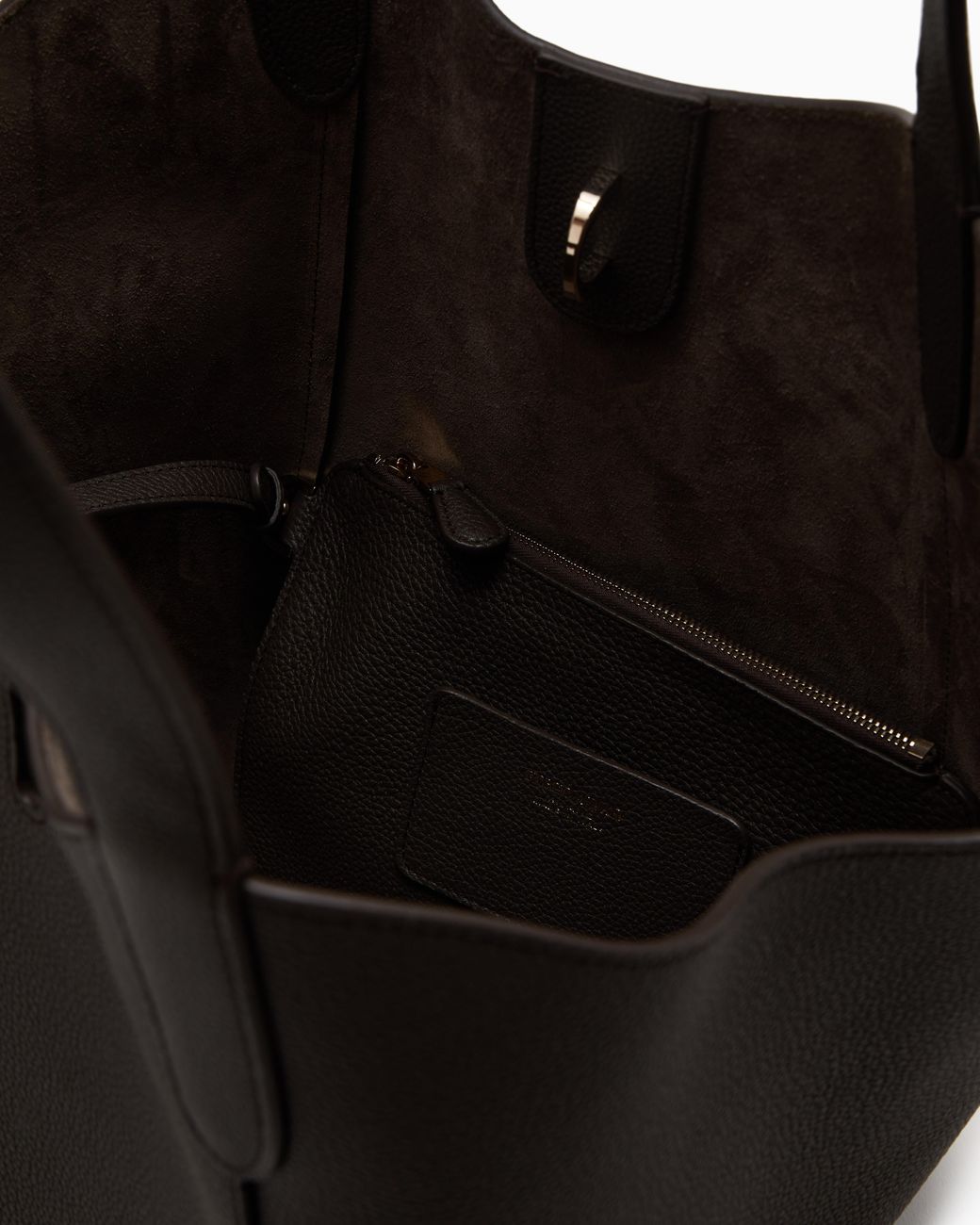 Giorgio Armani Black Medium Pebbled Leather Handbag