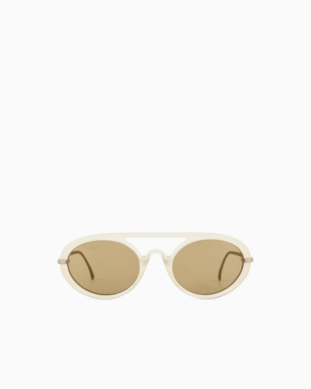 Giorgio Armani White Oval Sunglasses for men