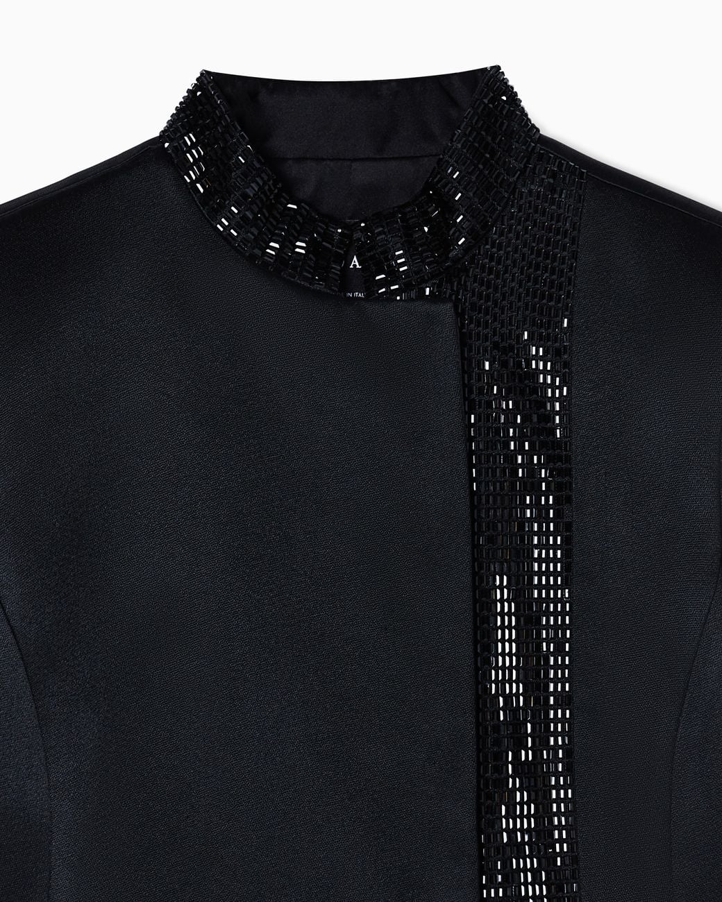 Giorgio Armani Blue Short Viscose And Silk Jacket With Rhinestone Detail