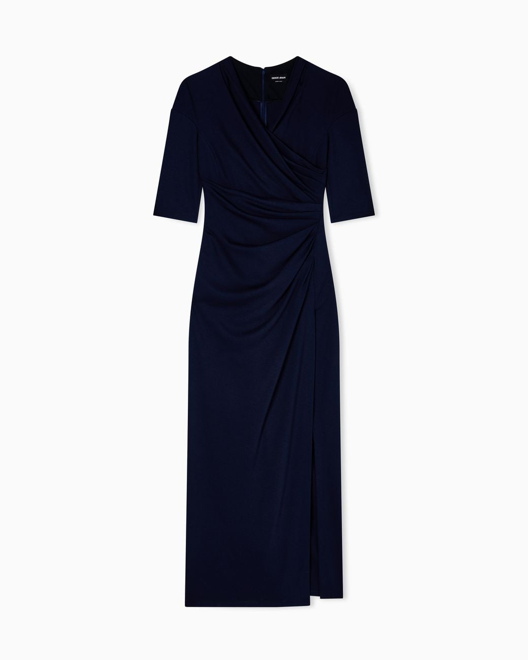 Giorgio Armani Blue Viscose Milano-Stitch Midi Dress