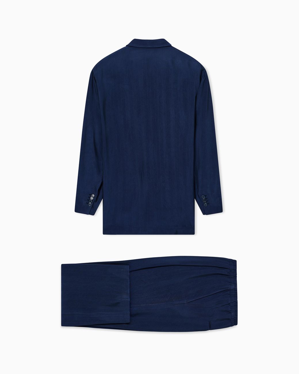 Giorgio Armani Blue Viscose Suit With Chevron Motif for men