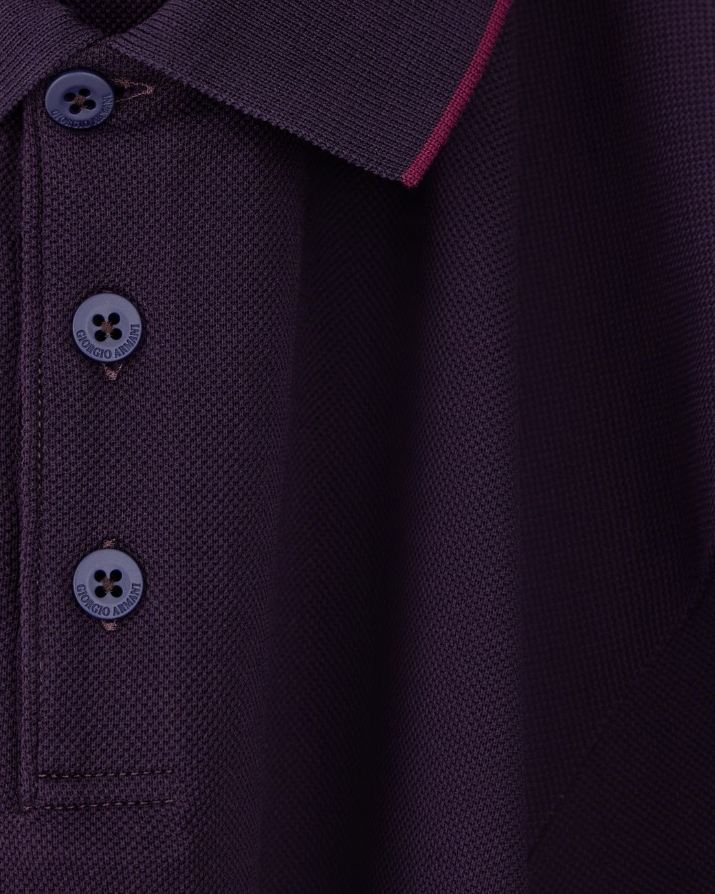 Giorgio Armani Blue Cotton Piqué Polo With Contrasting Trim for men