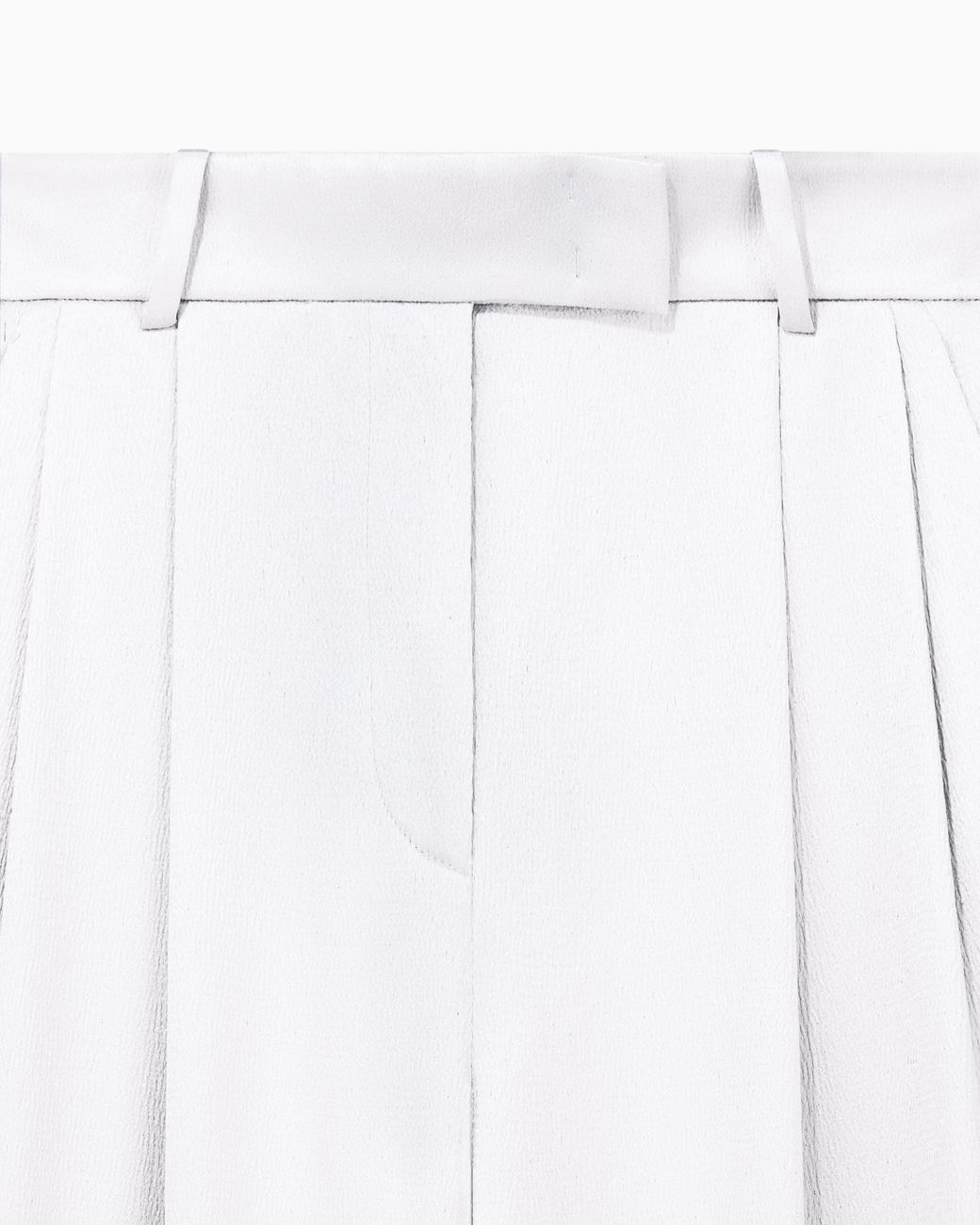 Giorgio Armani White Trouser Wide Leg With Two Pleats