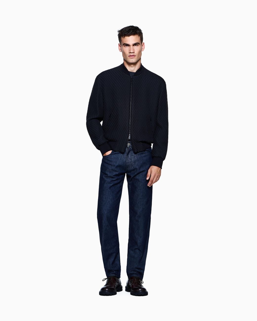 Giorgio Armani Blue Regular-Fit Five-Pocket Trousers for men