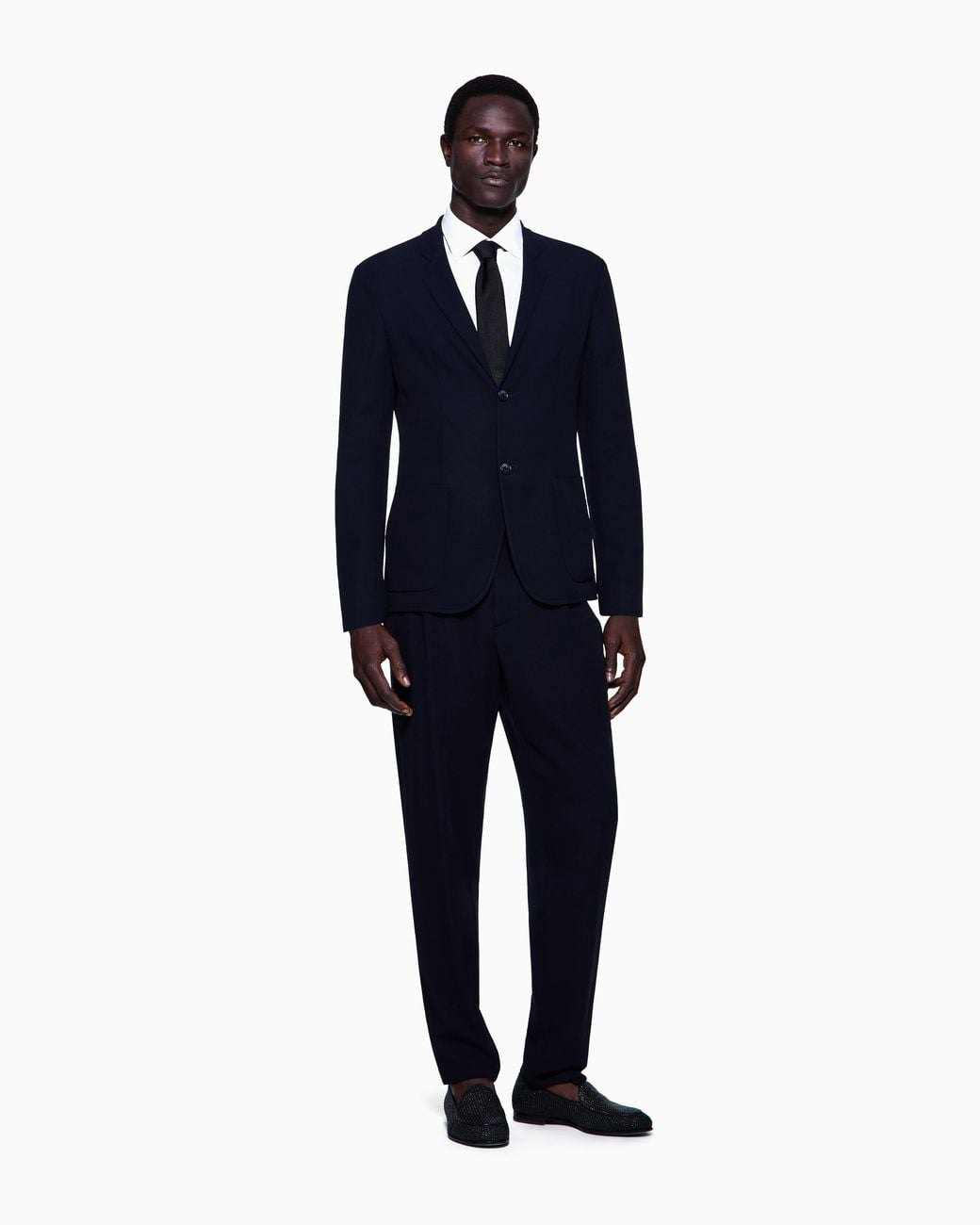 Giorgio Armani Blue Wool Crêpe Single-Breasted Jacket for men
