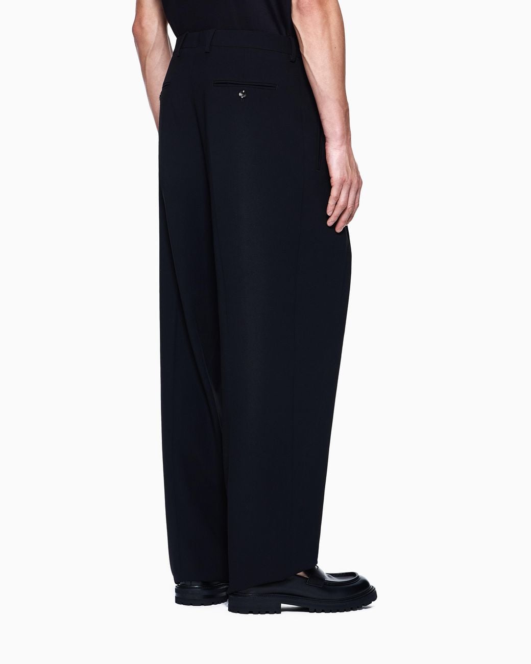 Giorgio Armani Blue Single-Pleat, Virgin Wool Crêpe Trousers for men