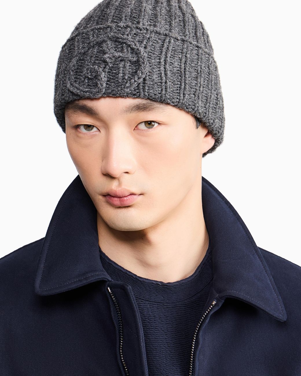 Giorgio Armani Blue Beanie Hat for men