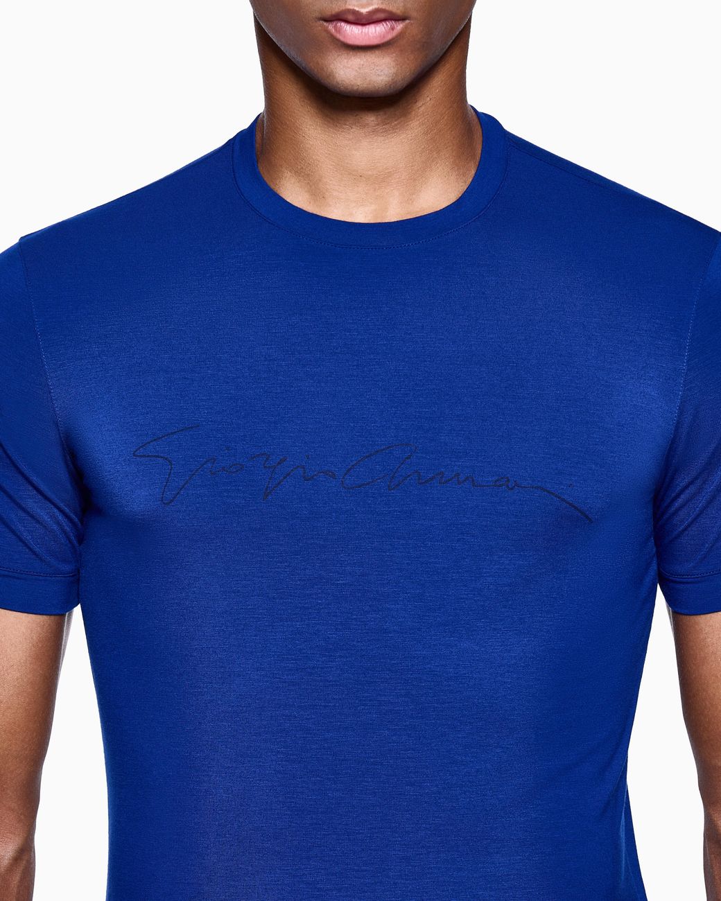 Giorgio Armani Blue Crew-Neck T-Shirt for men