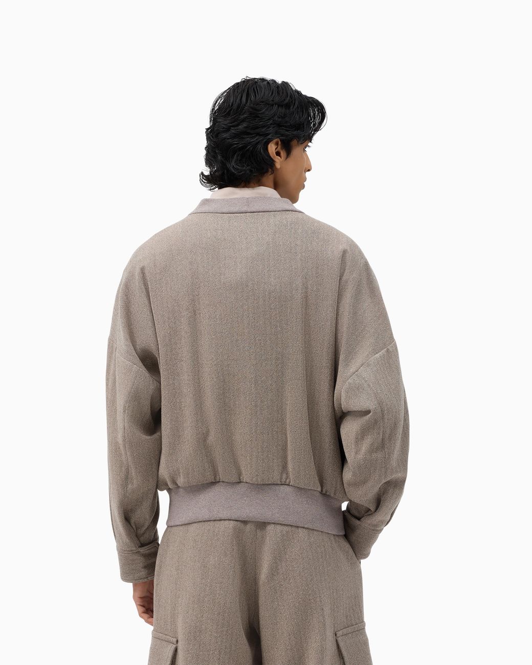Giorgio Armani Gray Cashmere-Blend Knit-Effect Blouson X Kith for men