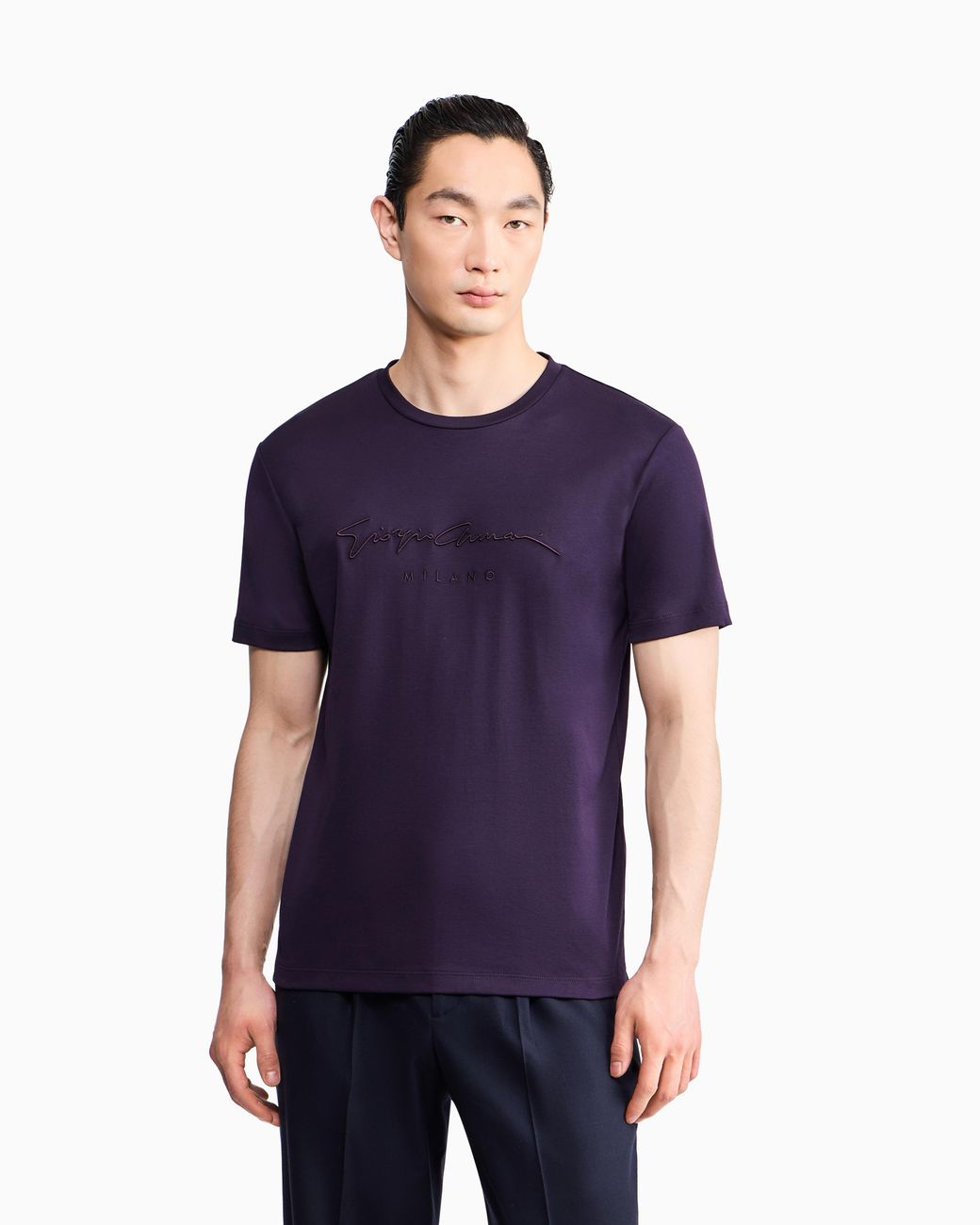 Giorgio Armani Blue Regular Fit T-Shirt for men