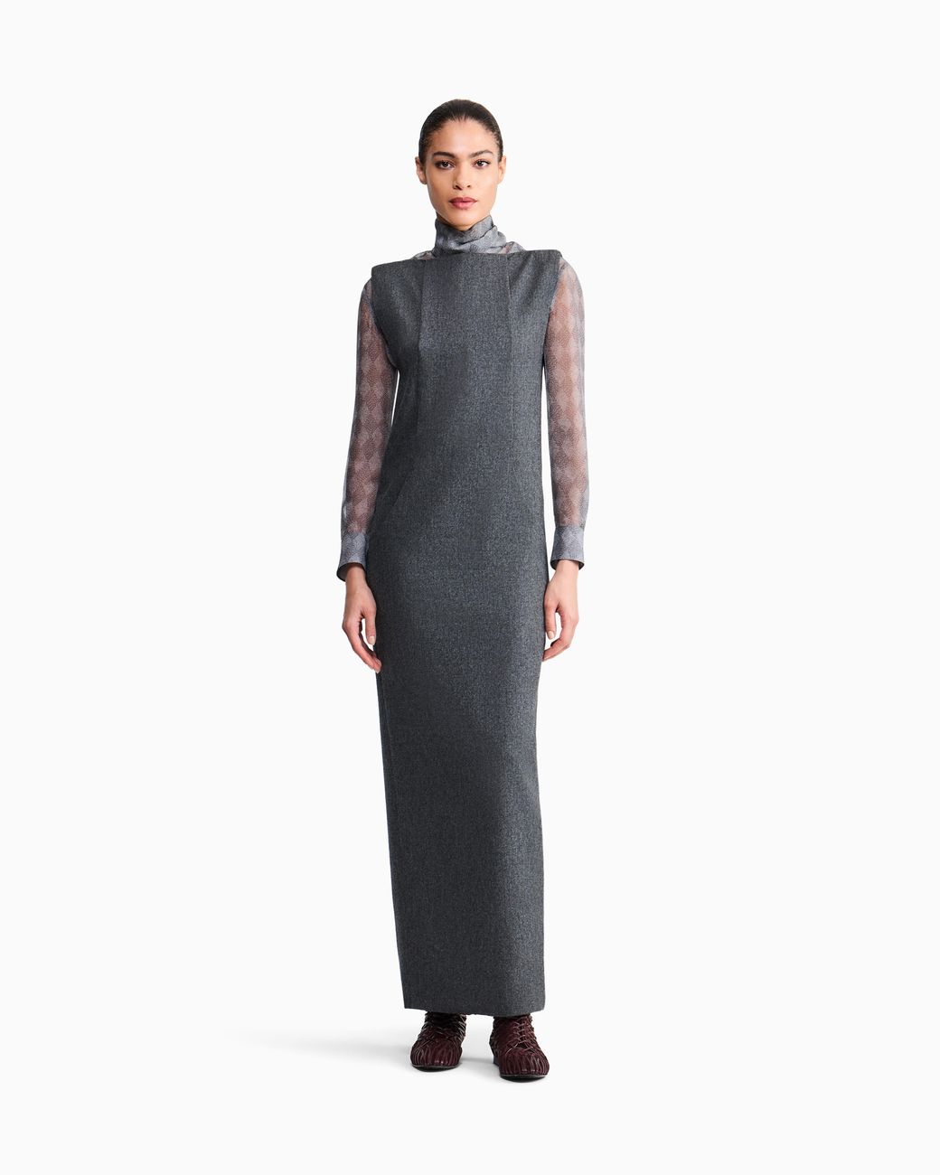 Giorgio Armani Gray Sleeveless Long Dress